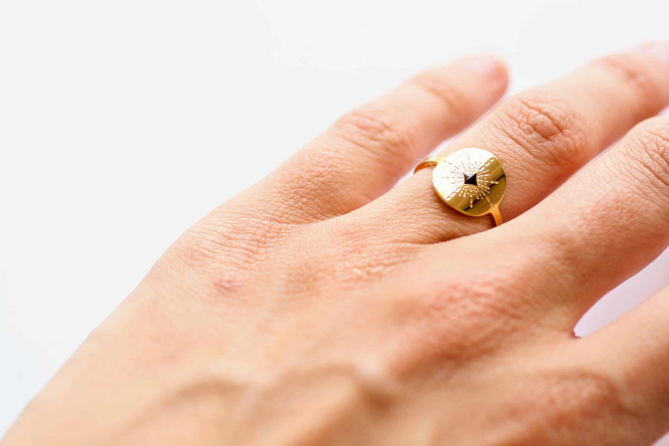 Bague étoile Shérif Adjoint Vintage USA Années 60 - Taille Réglable En Alliage Argenté