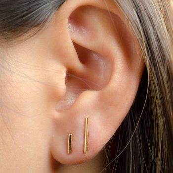 boucles d'oreilles barre fines minimaliste puces