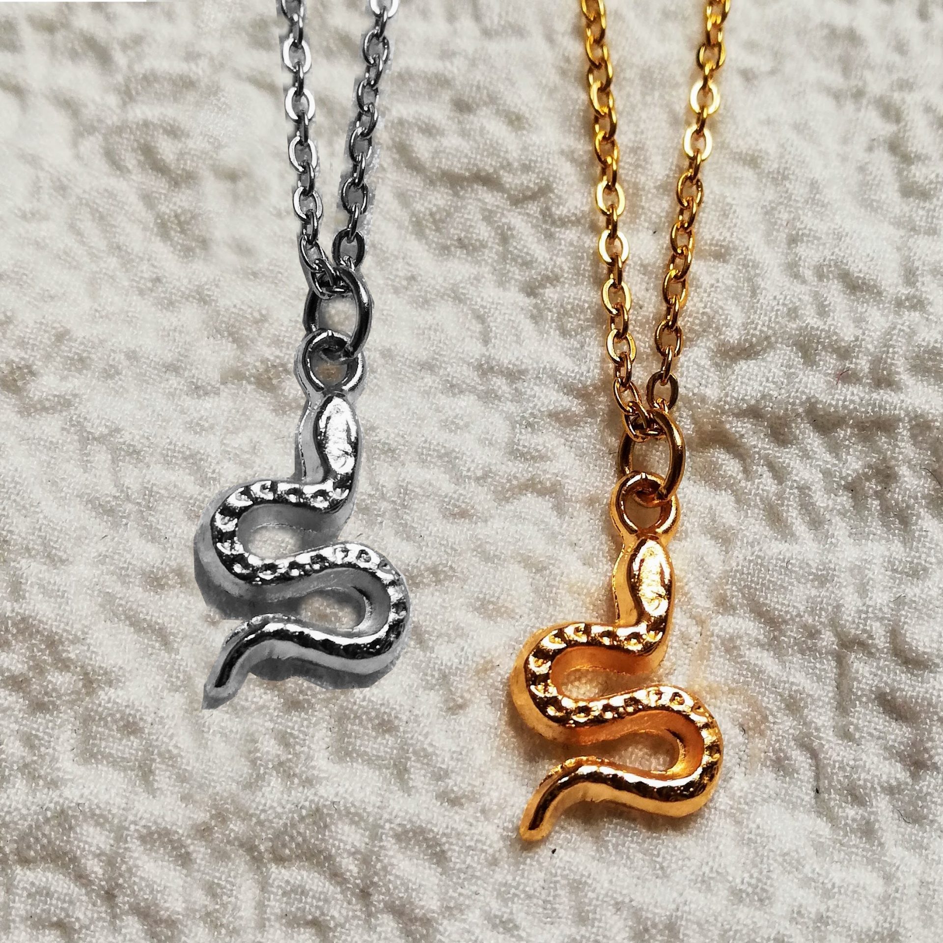 Collier Serpent En Argent 925 Plaqué - Longueur 41 Cm - Bijou Ethno Chic - Neuf Sans Boîte