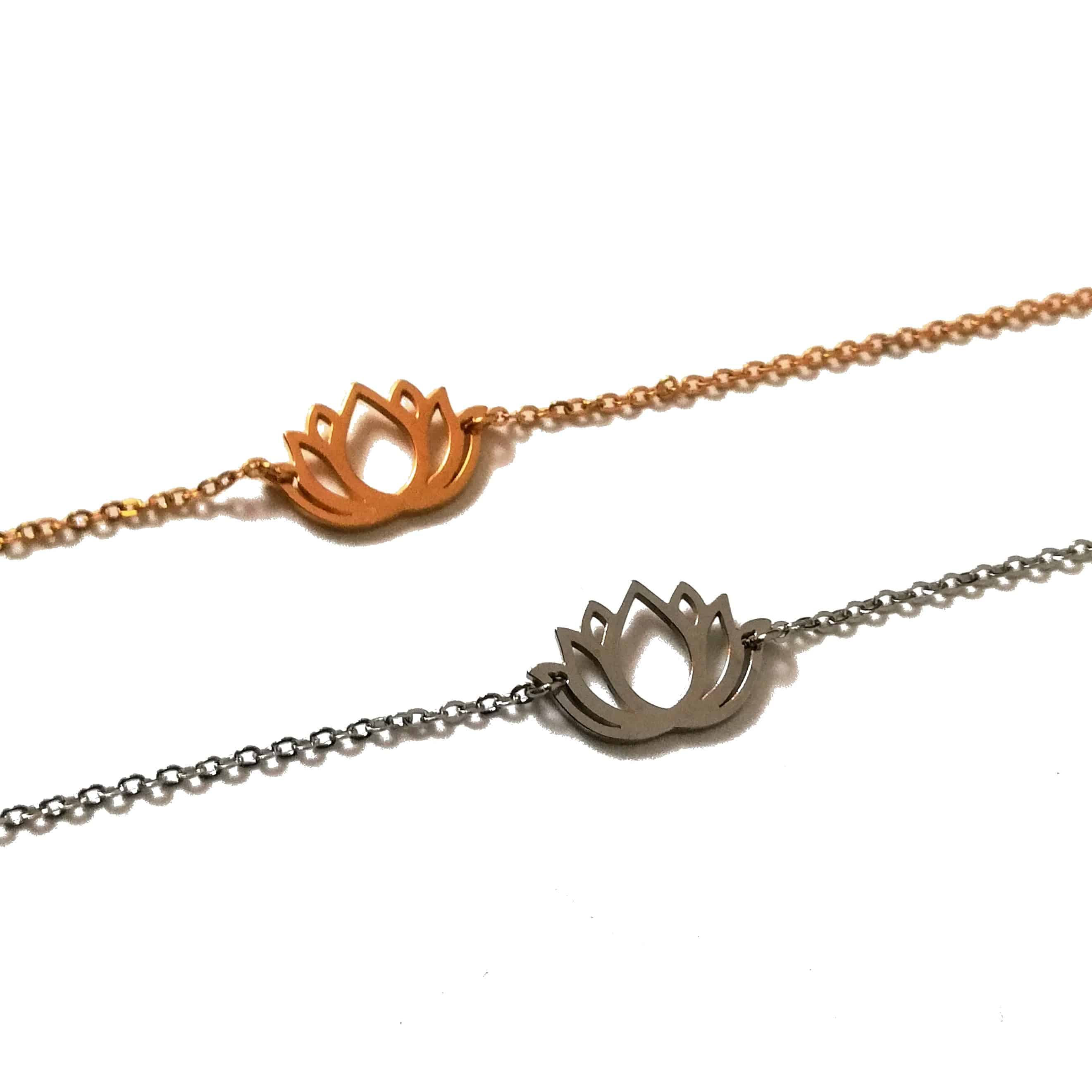 bracelet fleur de lotus or ou argent