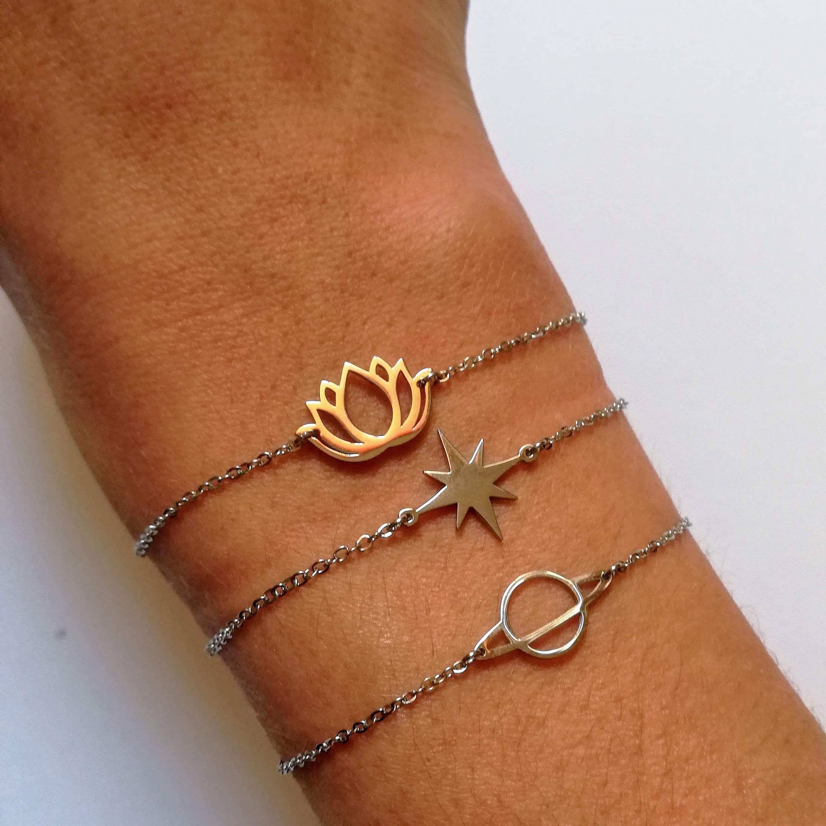 bracelet fleur de lotus or