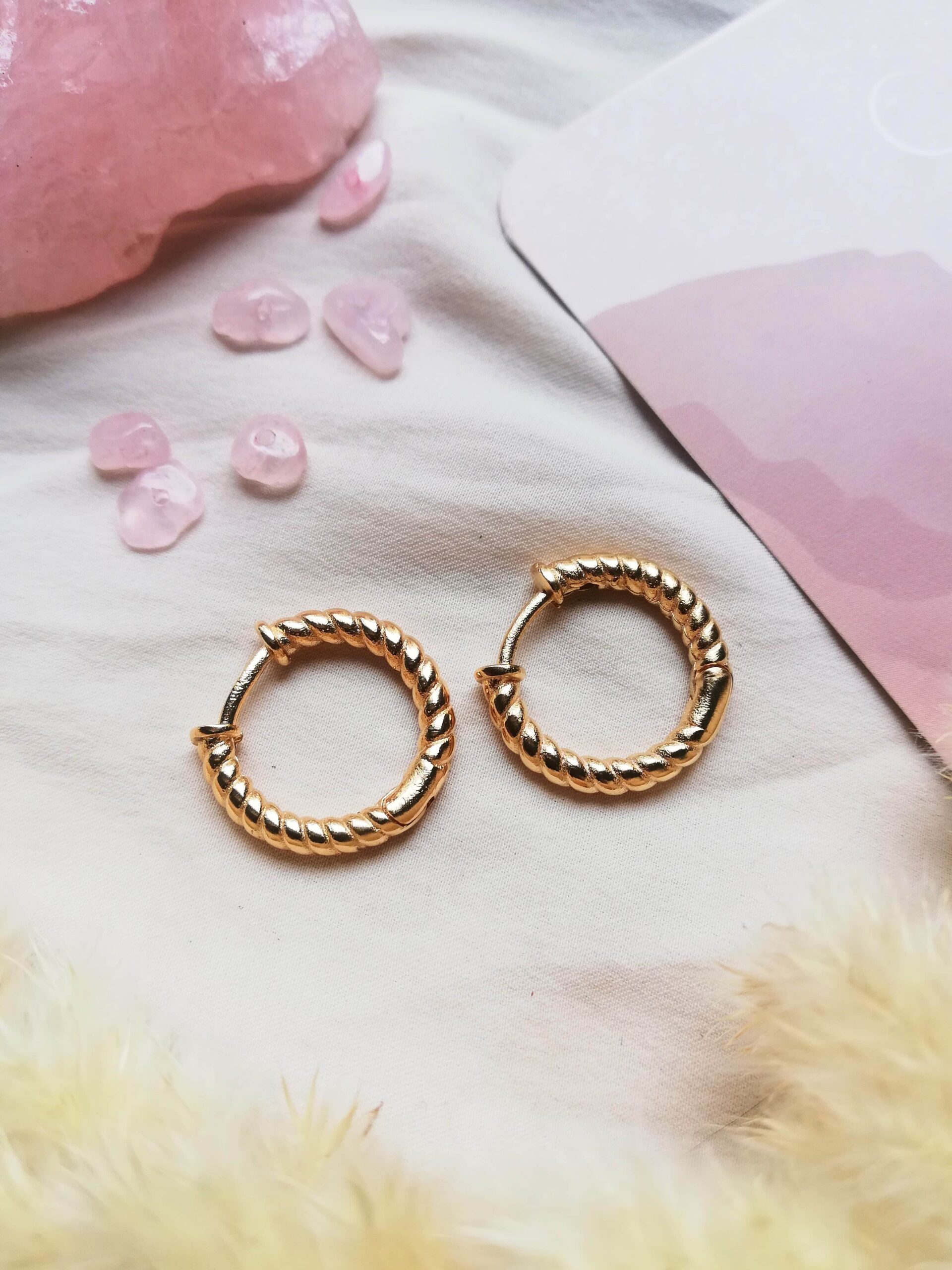 Boucles D'oreilles Créoles Torsadées Or - Neuves - Avec Boîte Cadeau