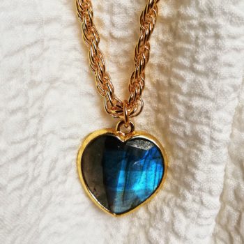 collier coeur labradorite