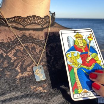 collier carte de tarot l'impératrice en argent