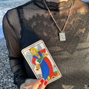 bijou carte de tarot argent