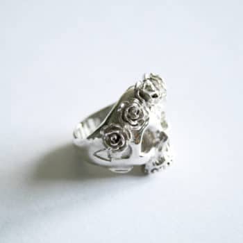 bague crâne argent