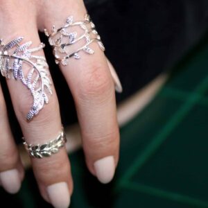 bague feuille de laurier argent
