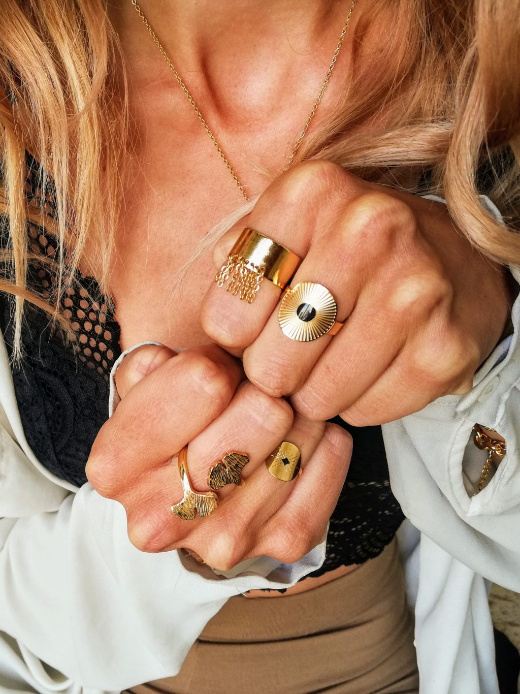 bague chaînes or
