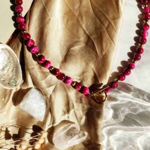 collier pierre precieuse rose couleur (2)