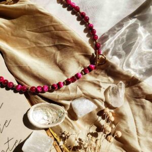 collier pierre precieuse rose couleur (3)