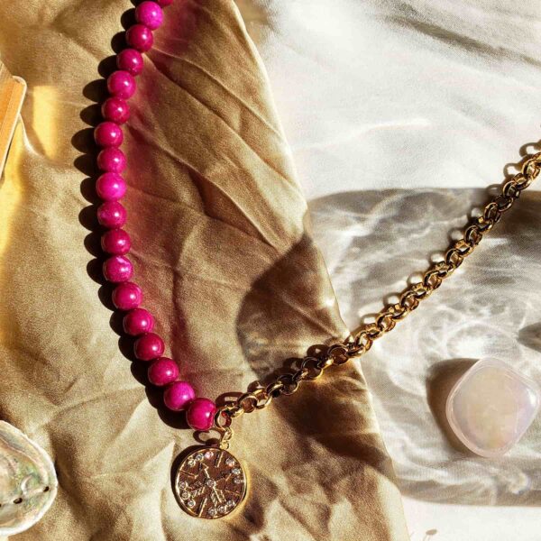 collier pierres naturelles roses agates