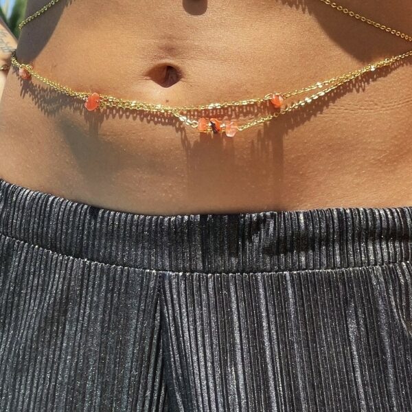 collier double chaine de ventre acier inoxydable (1)