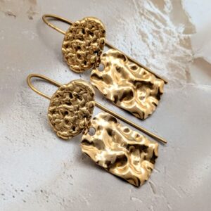 boucles d'oreilles martelées or (2)