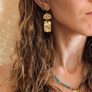boucles d'oreilles martelées or (4)