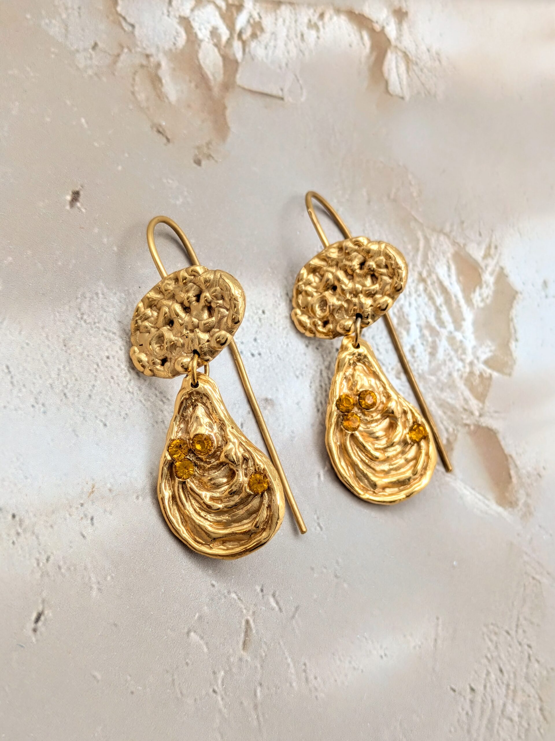 boucles d'oreilles miel