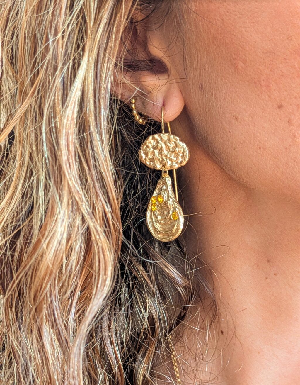 boucles d'oreilles miel