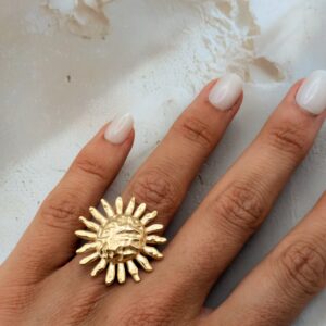 bague soleil plaqué or (2)